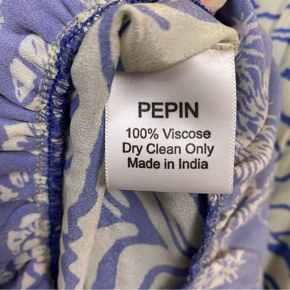 Pepin Blue Floral Ruffled Off Shoulder Top Size Small - Picture 6 of 7
